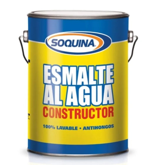 ESMALTE AL AGUA GALÓN BLANCO SOQUINA